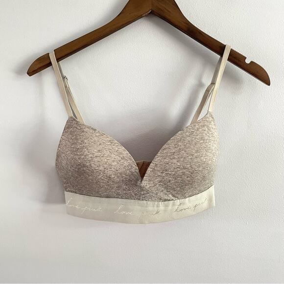 PINK Victoria’s Secret | Women’s Heathered Grey Wear Everywhere Push-Up Bra 32D - Picture 2 of 8